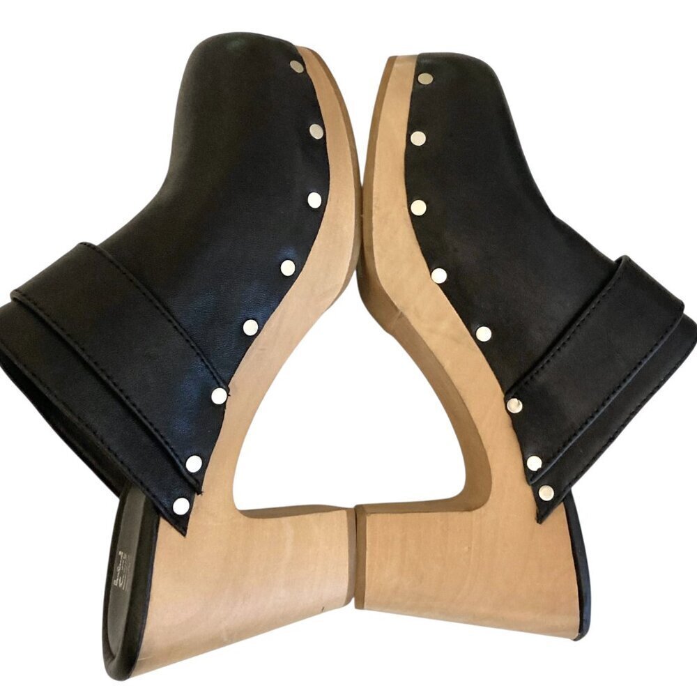 PAIGE Rosie Leather Wood Clogs - Picture 5 of 9